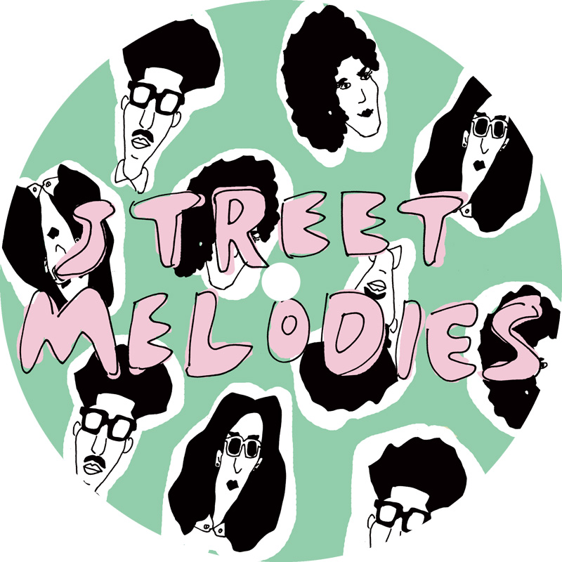 『STREET MELODIES』レコード盤面レーベルイラスト
